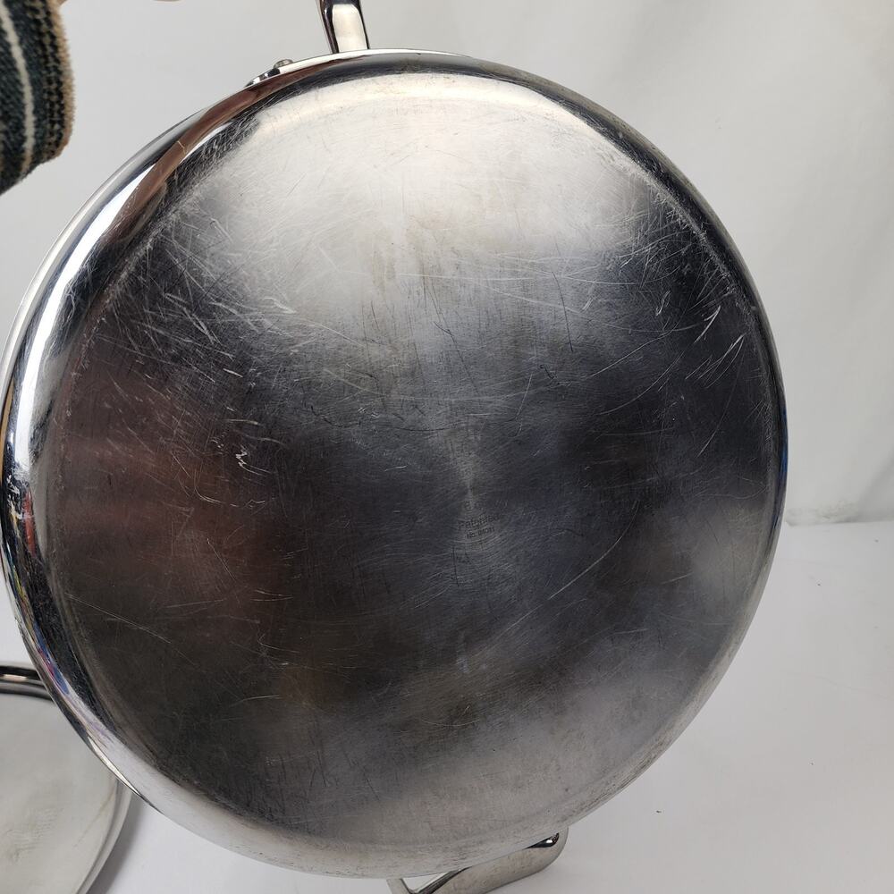 All Clad 6qt Skillet Saute Frying Pan With Lid 13" Stainless Steel Double Handle - Picture 8 of 12